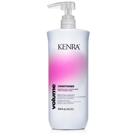 Kenra bottle front view showing label and volume benefits
