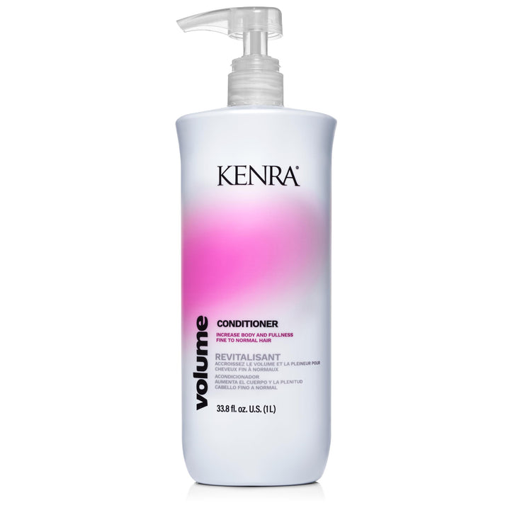 Kenra bottle front view showing label and volume benefits