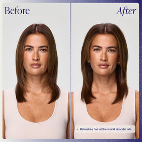 Kenra close-up at roots showing instant lift and oil absorption