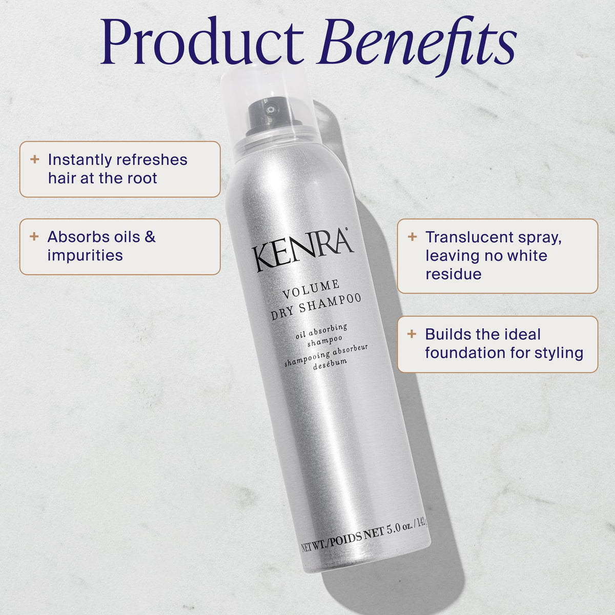 Kenra spray action mid-air demonstrating easy application benefit