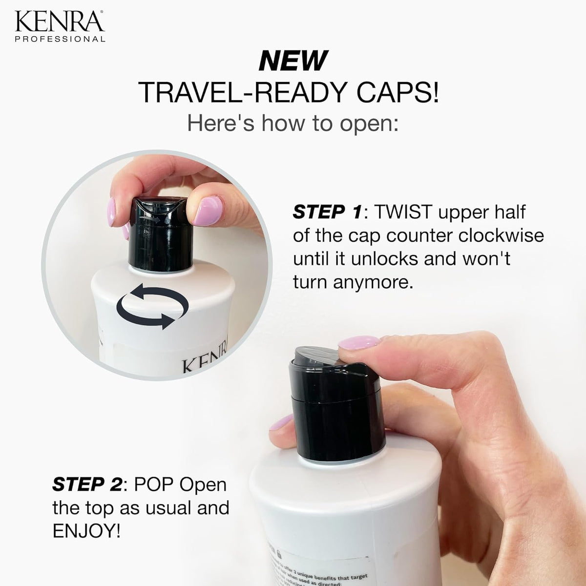 Kenra volume pump and label detail highlighting bamboo extract