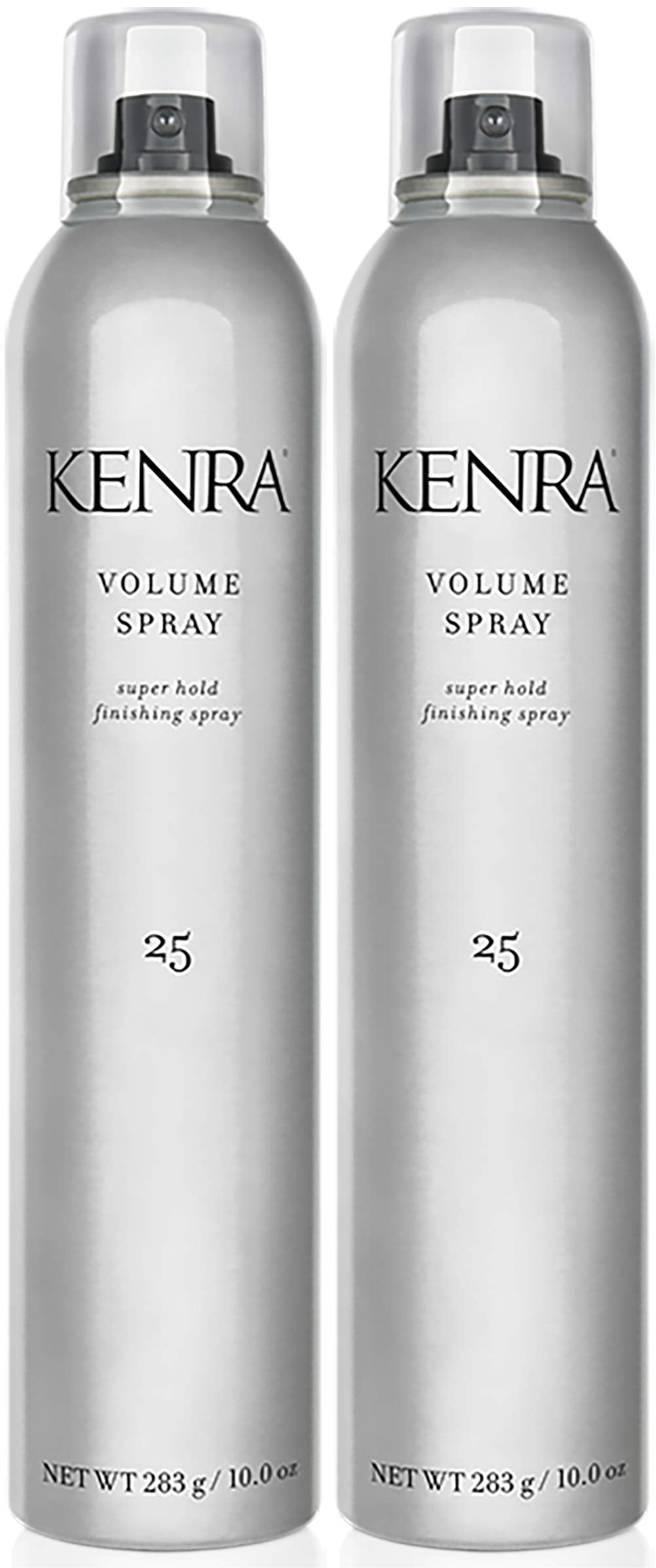 Kenra Volume Spray #25 front packaging showing twin cans and brand reliability