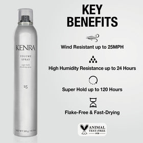 Kenra nozzle closeup demonstrating precise spray for controlled volume