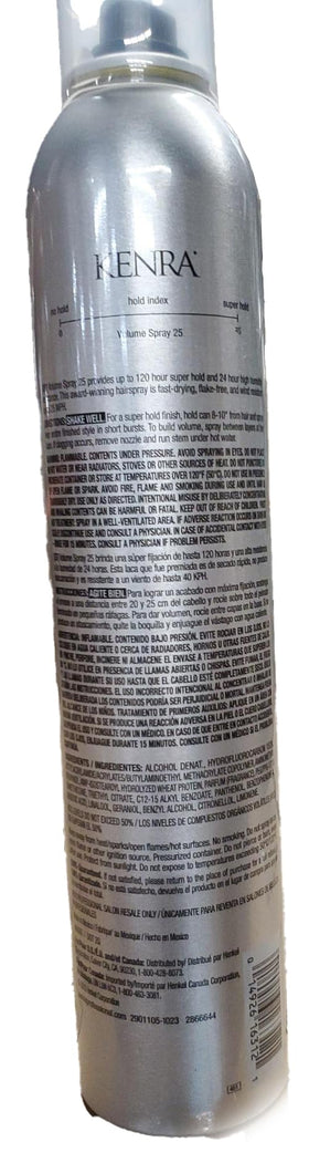 Kenra cans next to ruler to show size and travel-friendly convenience