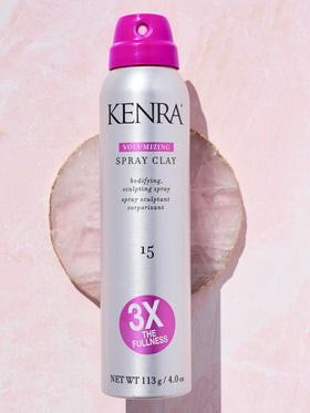 Kenra spray action in studio demonstrating fast-dry volumizing effect