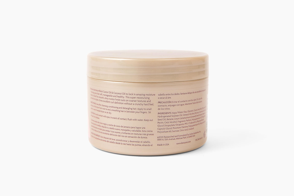 visual of Jamaican black castor oil and coconut oil used by KeraCare for nourishment