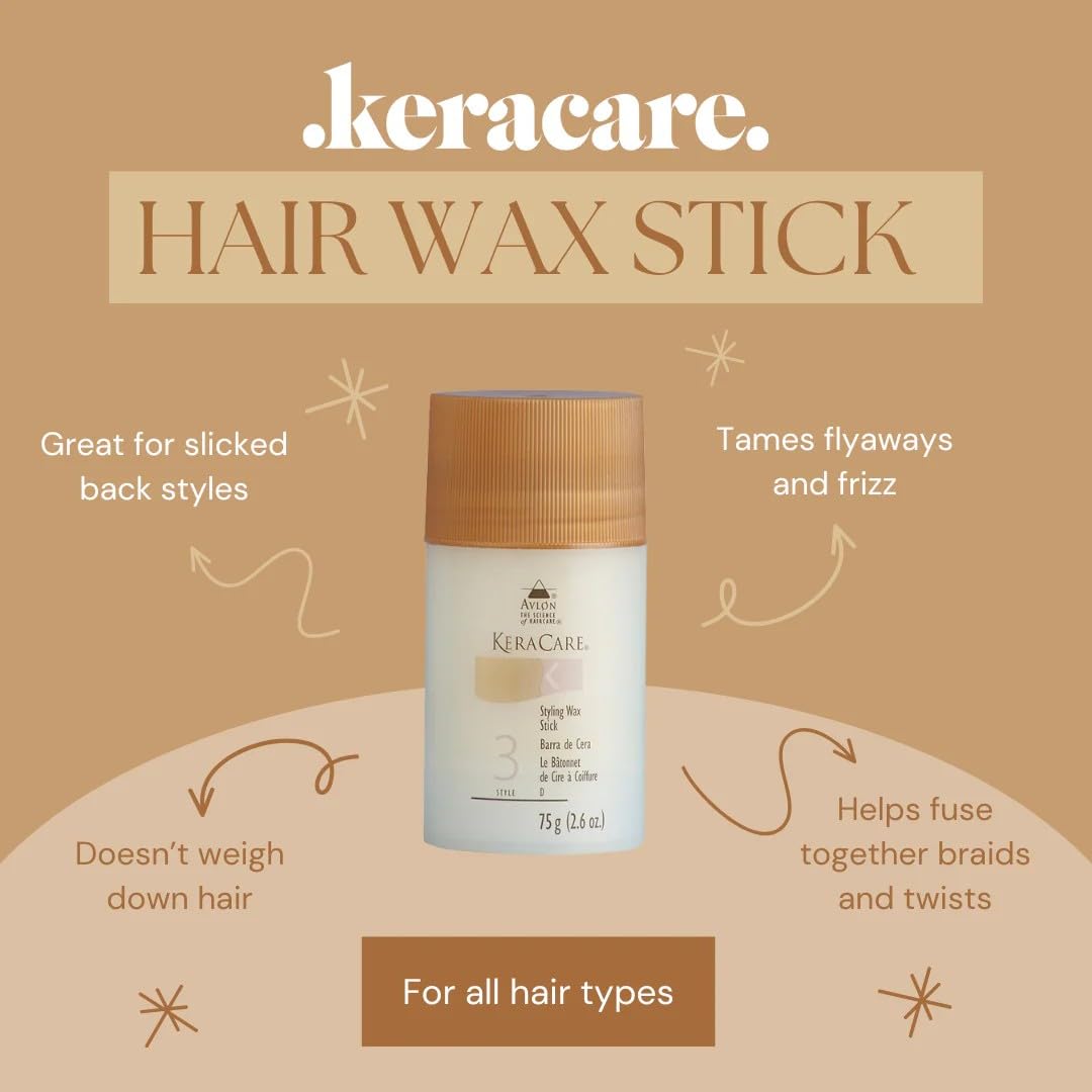 KeraCare wax stick used to smooth hairline for sleek ponytail finish