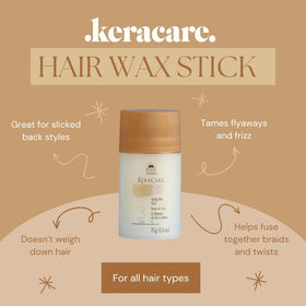 KeraCare wax stick used to smooth hairline for sleek ponytail finish