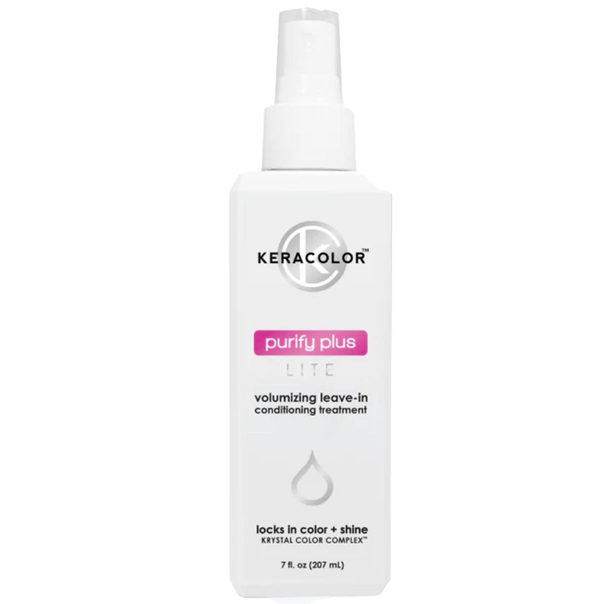 KERACOLOR front bottle showing Purify Plus Lite for shine and detangling