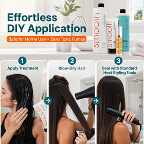 KERAGEN application being applied to hair demonstrating easy at-home use