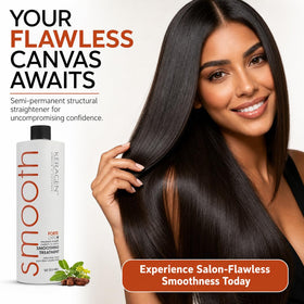 KERAGEN Forte before and after comparison showing reduced curl and frizz