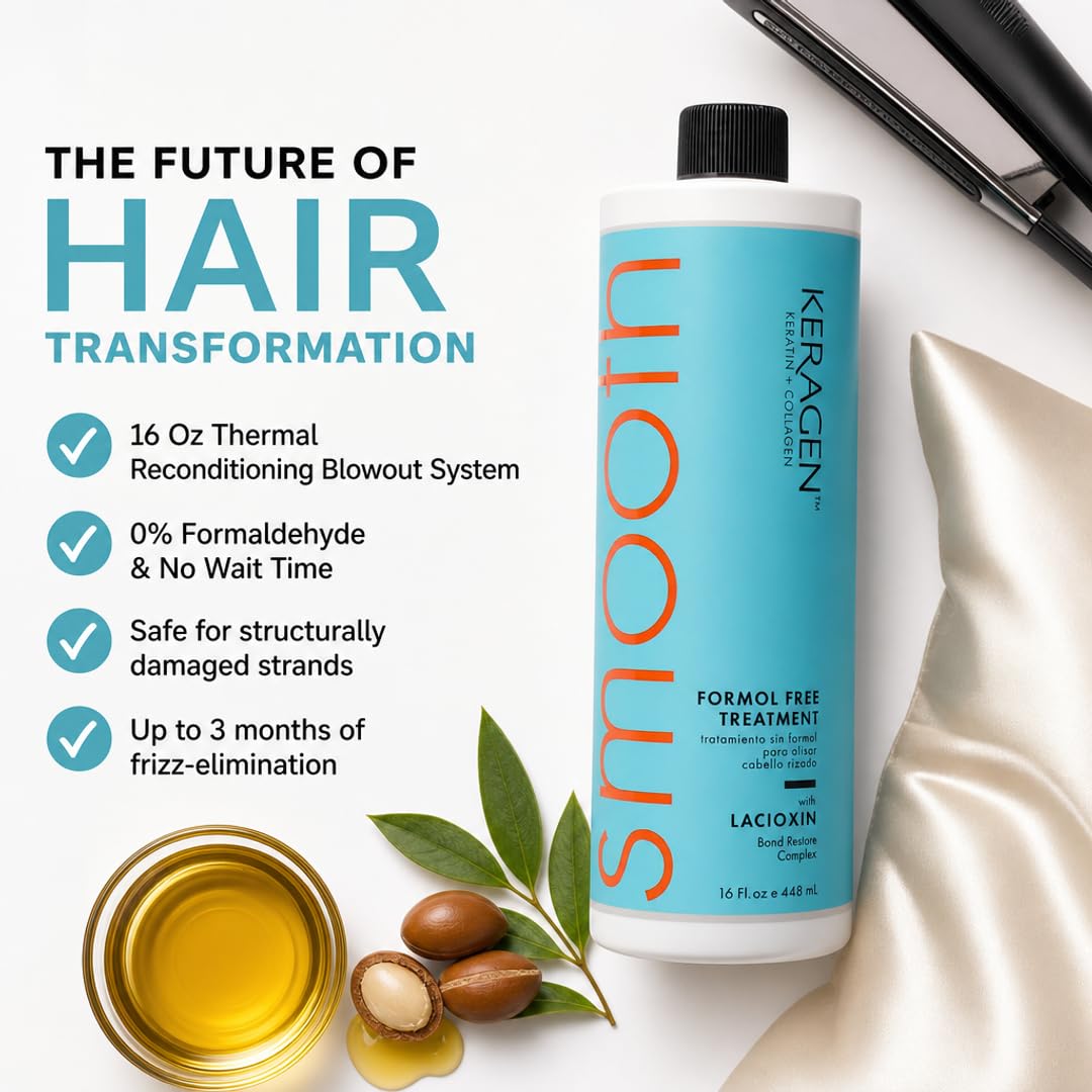 KERAGEN product in a salon chair during blowout to show professional-level finish benefit