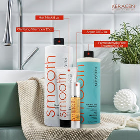 KERAGEN lifestyle bathroom setup showing salon-quality results at home