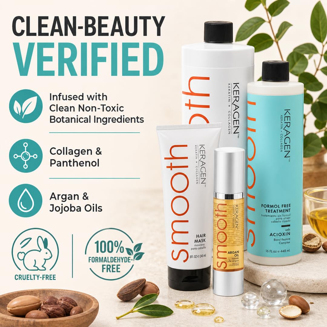 KERAGEN with blow dryer and flat iron highlighting required tools and efficiency