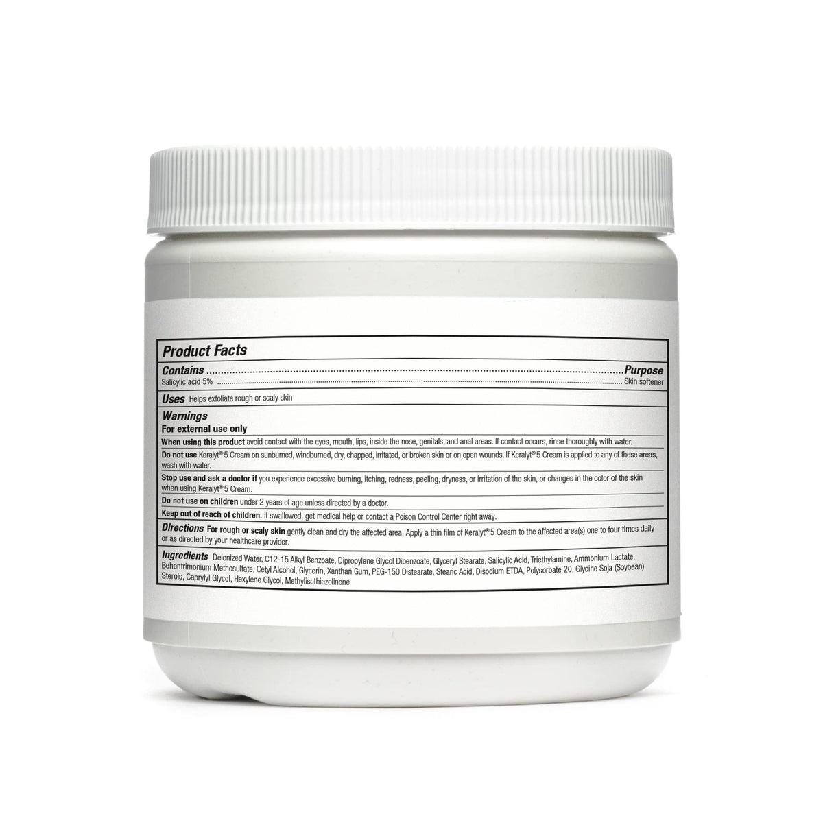 Keralyt 5 open cap revealing creamy texture that exfoliates and moisturizes