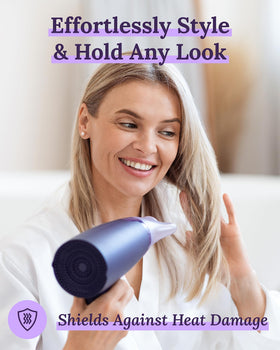 Keranique being applied to damp hair for styling protection