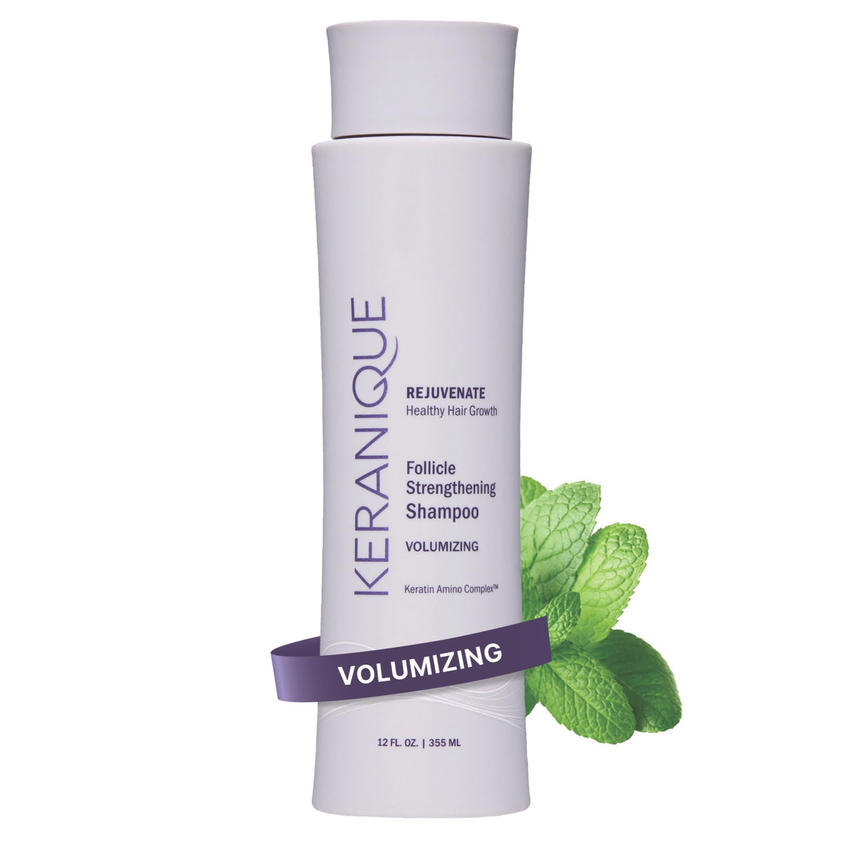 Keranique front bottle 12 oz showing product and volume benefits