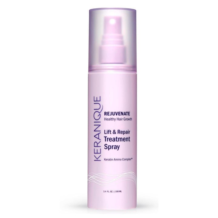 Keranique front bottle showing product label and instant volume benefit