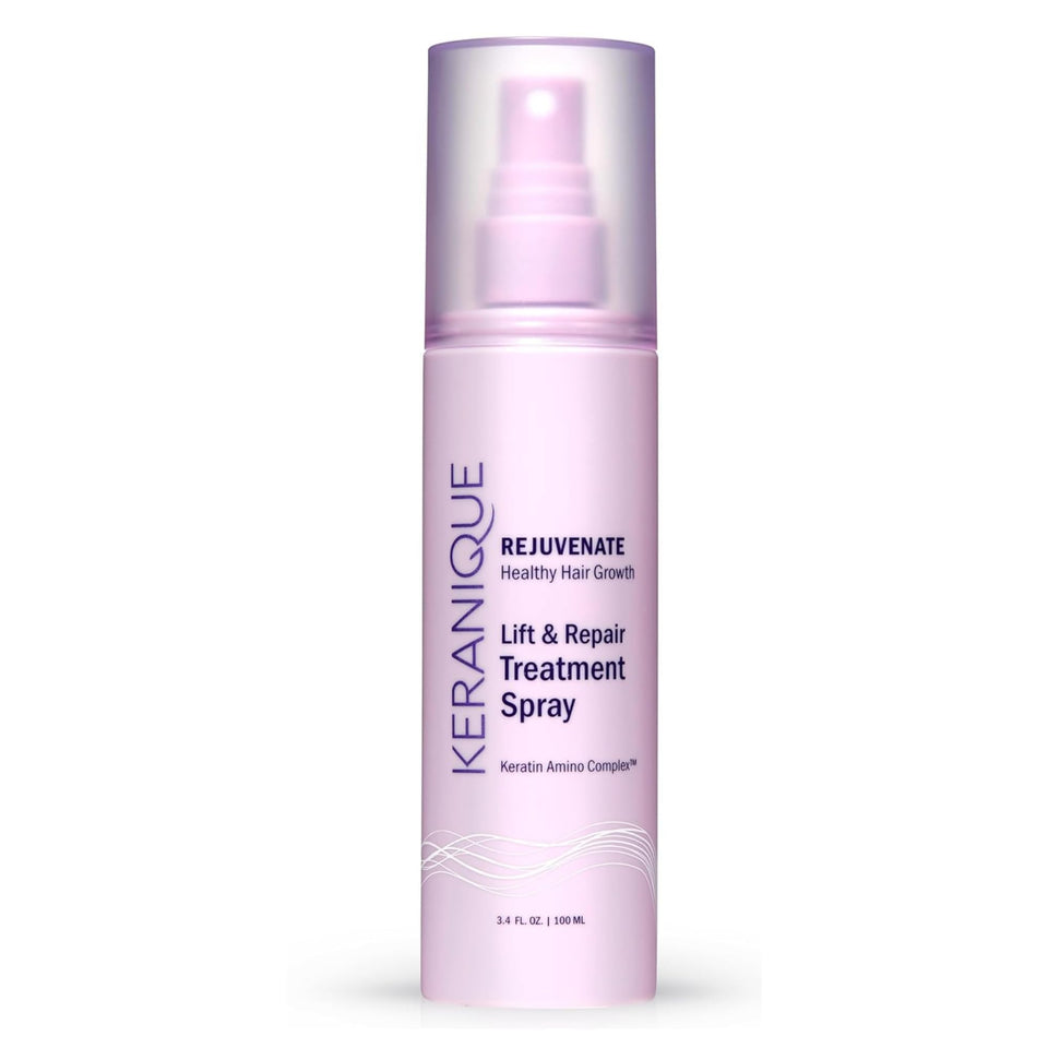 Keranique front bottle showing product label and instant volume benefit