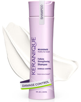 Keranique front bottle view showing label and 8 fl oz size benefit