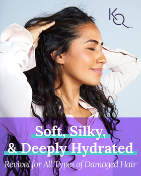 Keranique hair mask being scooped into hands for easy application
