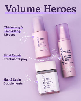Keranique label closeup listing sulfate and paraben free features