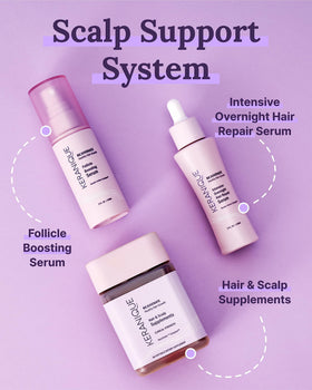 Keranique label closeup revealing key ingredients and benefits