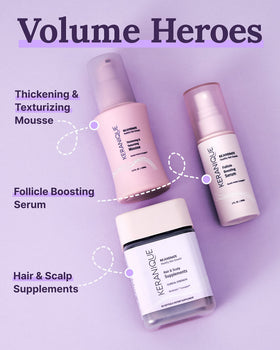 Keranique styling kit on dressing table for everyday routine