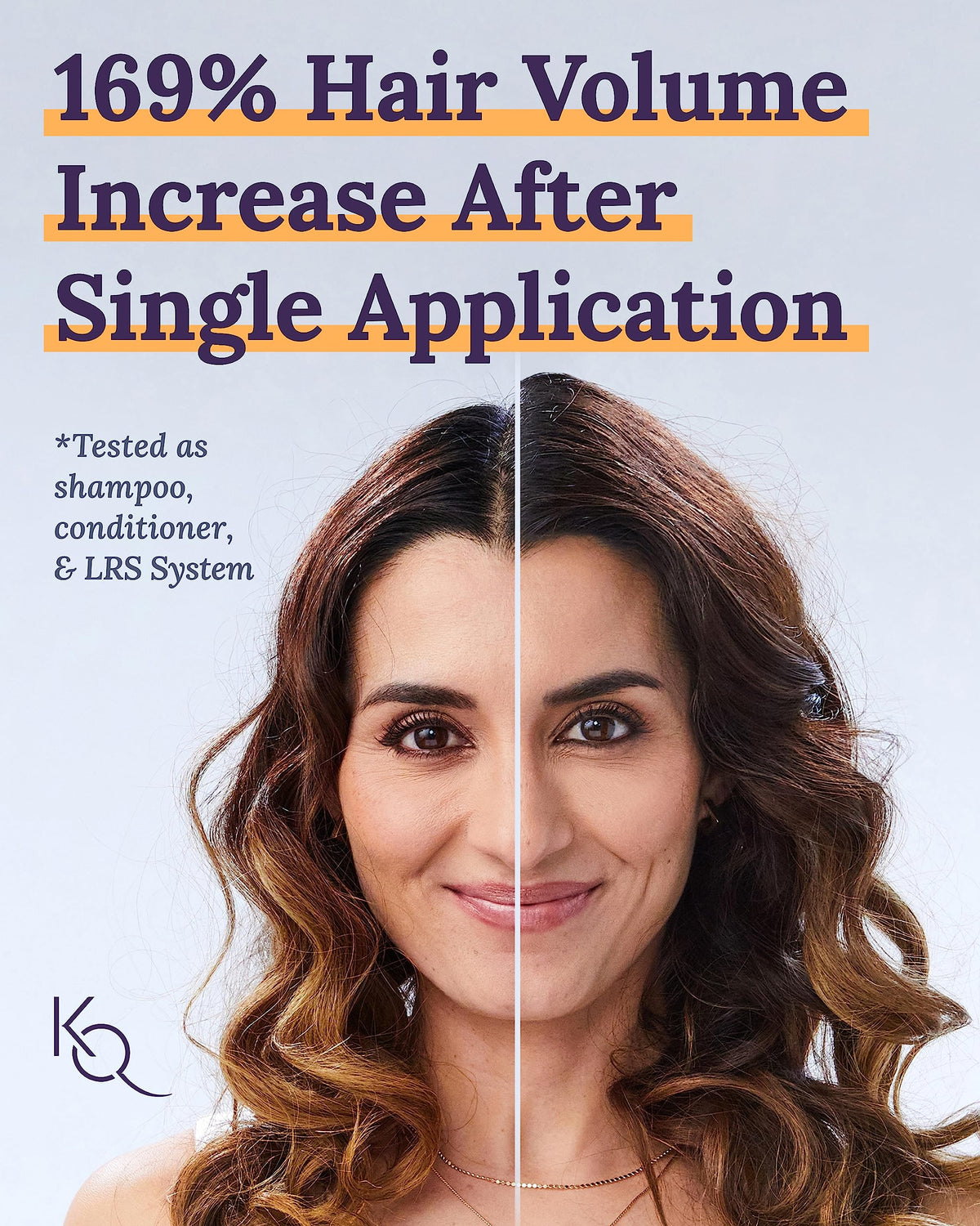 Keranique shampoo bottle close-up highlighting lightweight lather benefit