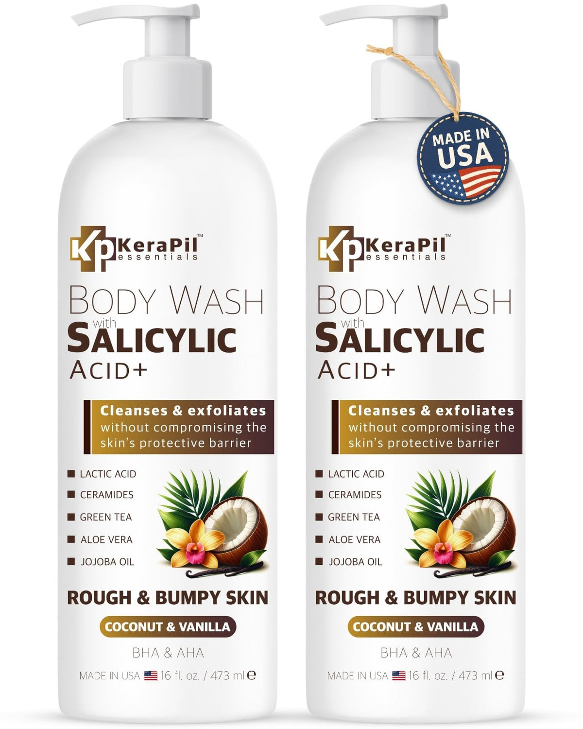 KERAPIL front packaging showing dual 16 fl oz bottles and scent benefit
