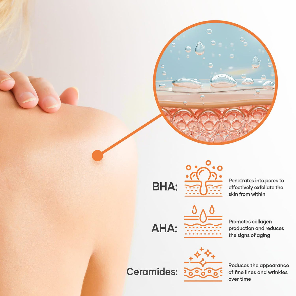 KERAPIL in-shower application on arm illustrating pore cleansing benefit