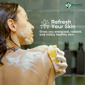 KERAPIL in-shower use rinsing skin to refresh after activity