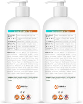 KERAPIL lifestyle bathroom setup suggesting daily shower routine