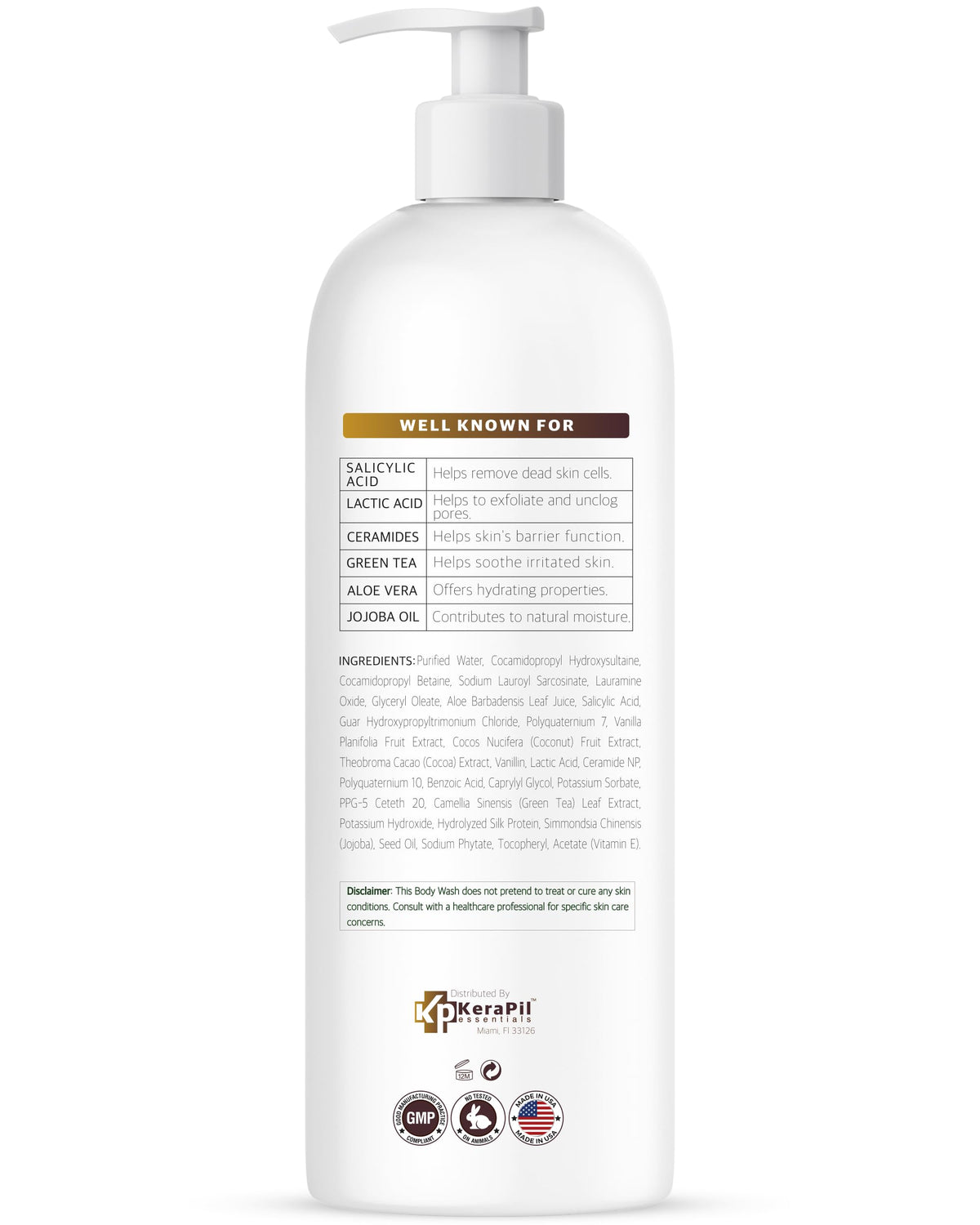 KERAPIL coconut and vanilla visual conveying pleasant shower fragrance