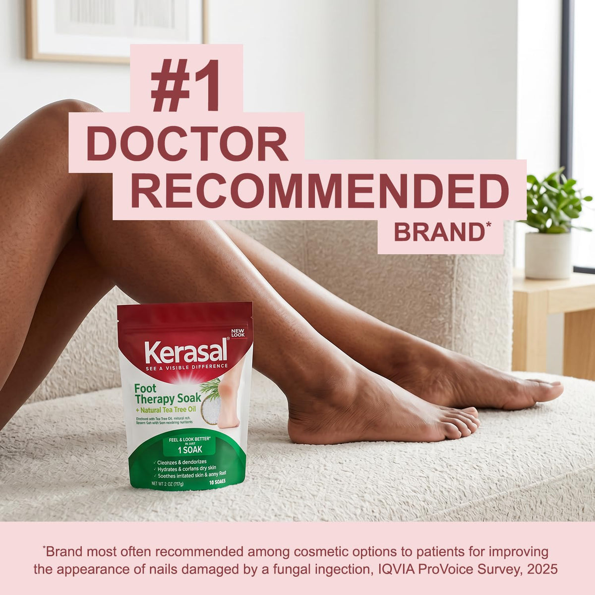 After soak feet showing softer skin and improved appearance from Kerasal treatment