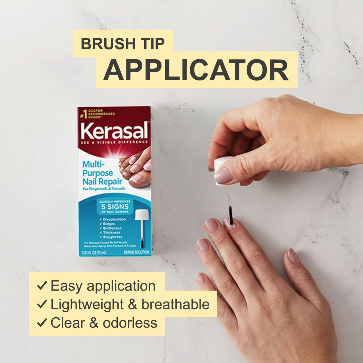 Kerasal being applied in bathroom setting for simple daily routine
