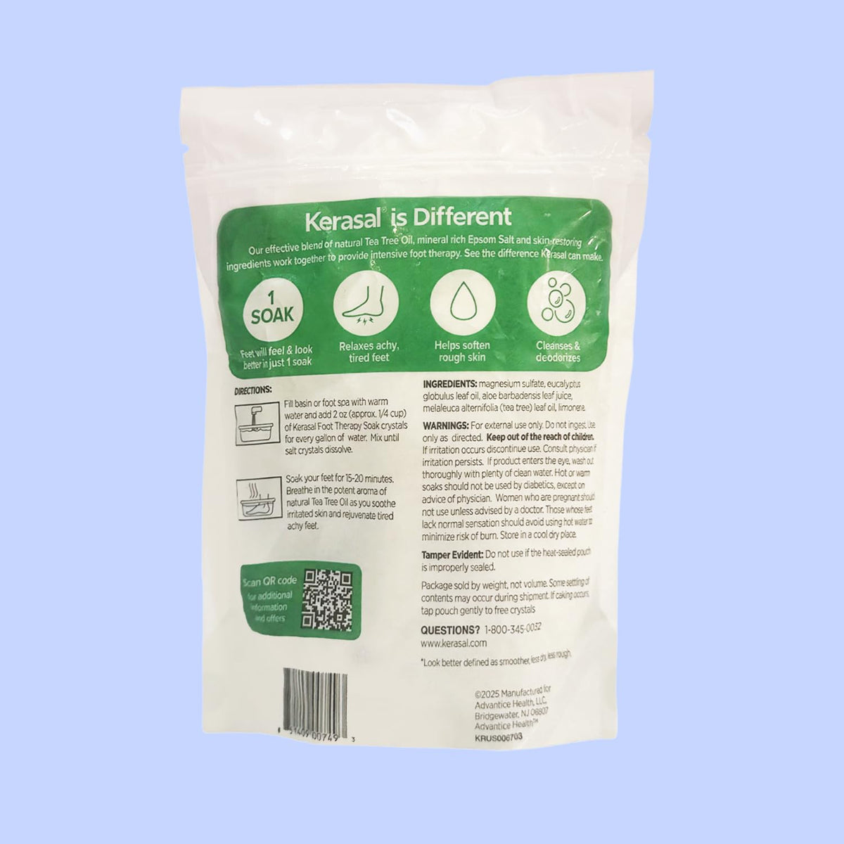 Bathroom lifestyle scene with Kerasal soak ready for use to create a calming routine