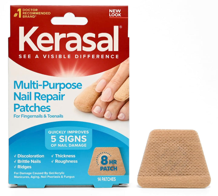 Kerasal front packaging showing 14-count patches and product name benefits