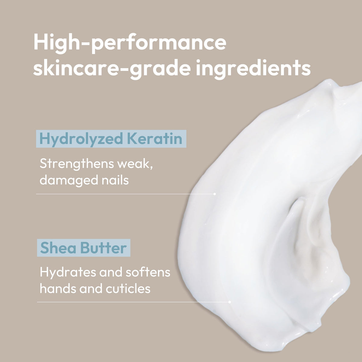 Kerasal ingredients label highlighting keratin and shea butter