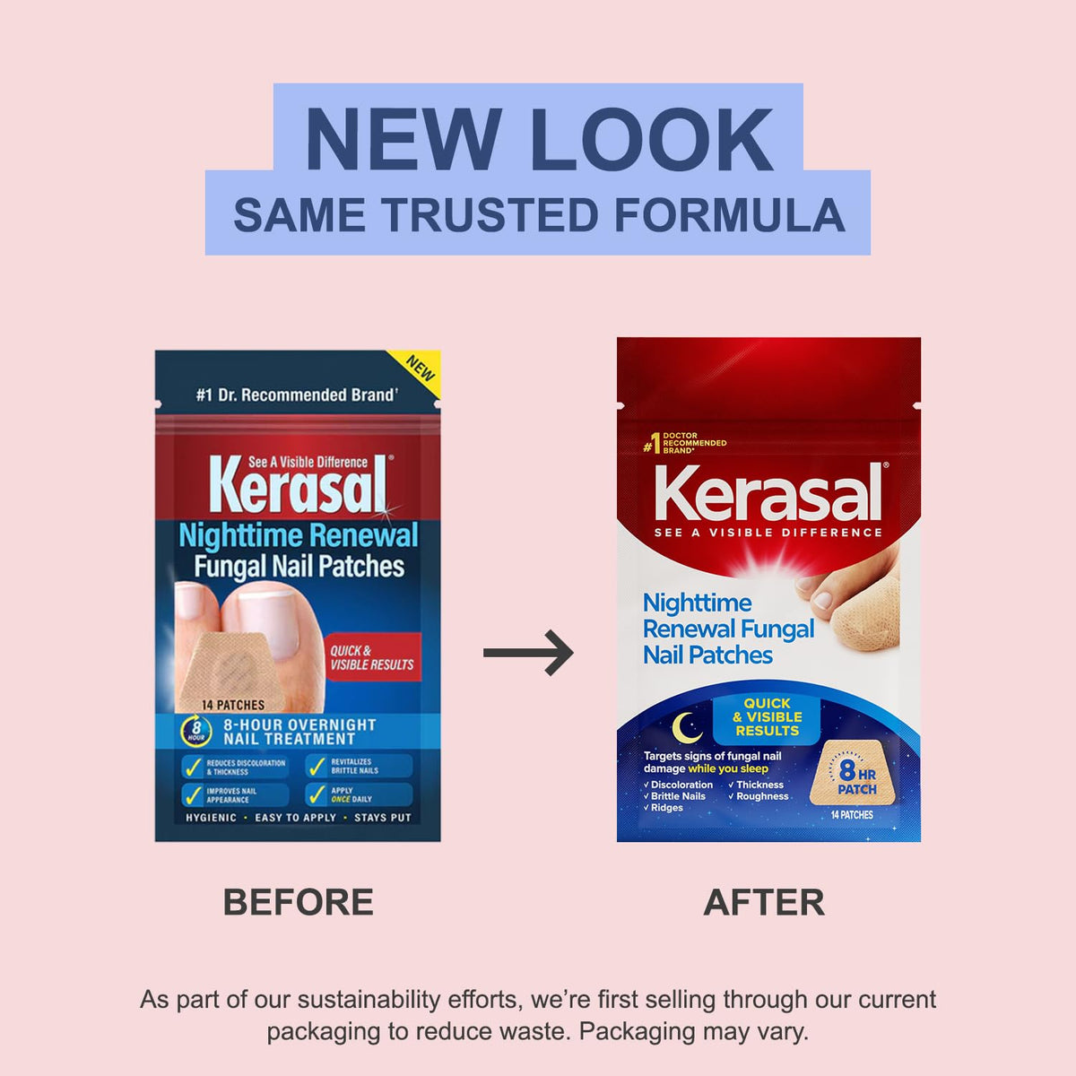 Kerasal open pack revealing individual patches for hygienic single use