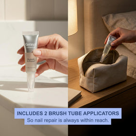 Kerasal being applied under nail edge illustrating targeted repair