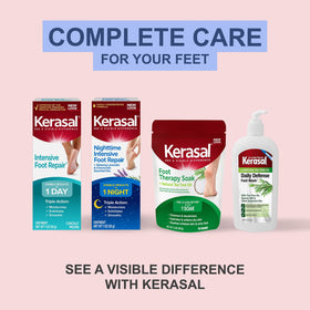 Kerasal spa lifestyle bathroom scene conveying calming lavender scent