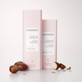 Kerasilk conditioner with open label showing ingredient list for informed selection benefit
