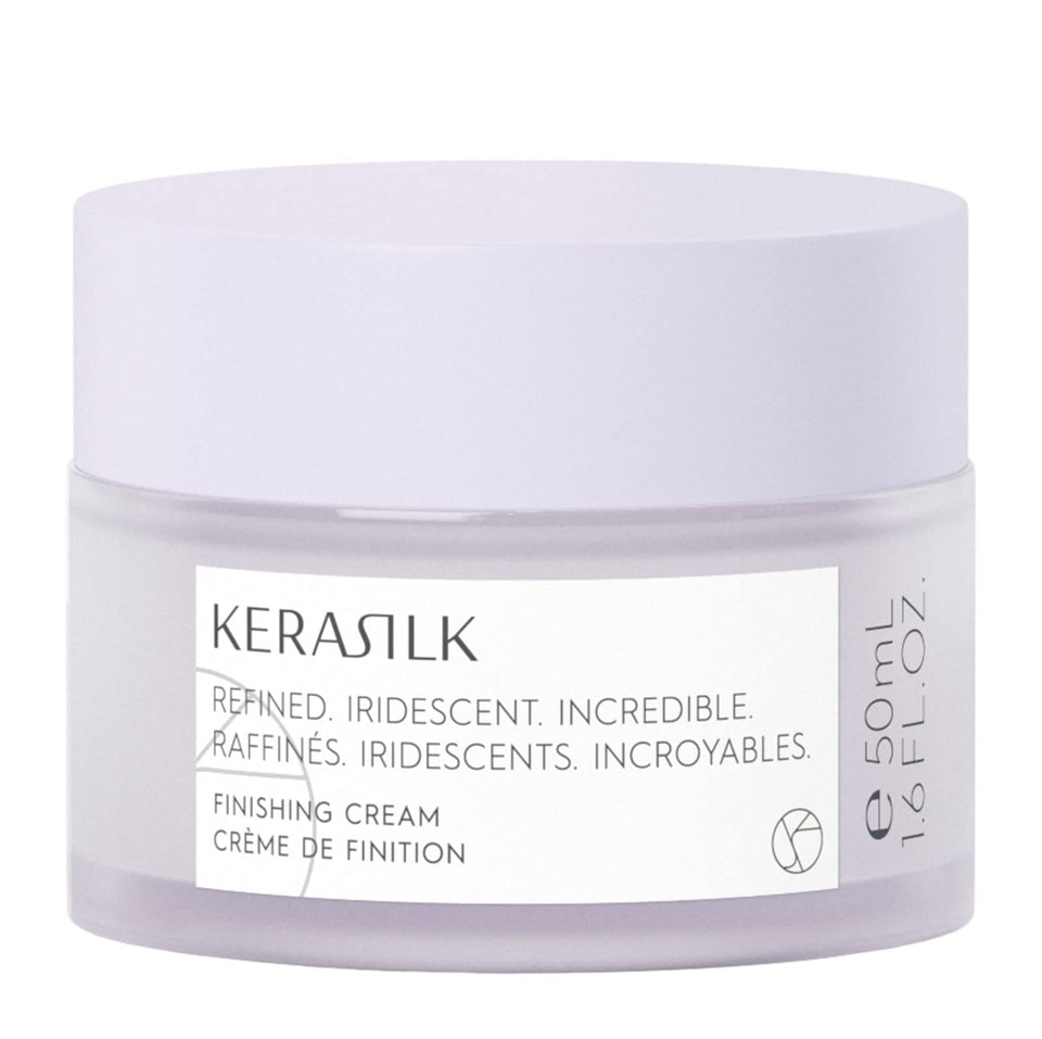 Kerasilk finishing cream front packaging showing elegant tube and size, polished look benefit