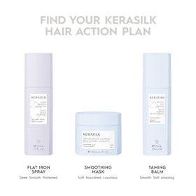 Kerasilk finishing cream scale and label 50ml highlighting ingredients and soft finish benefit