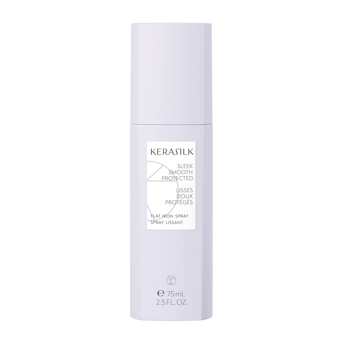 Kerasilk front packaging showing sleek bottle and product name, promotes quick styling