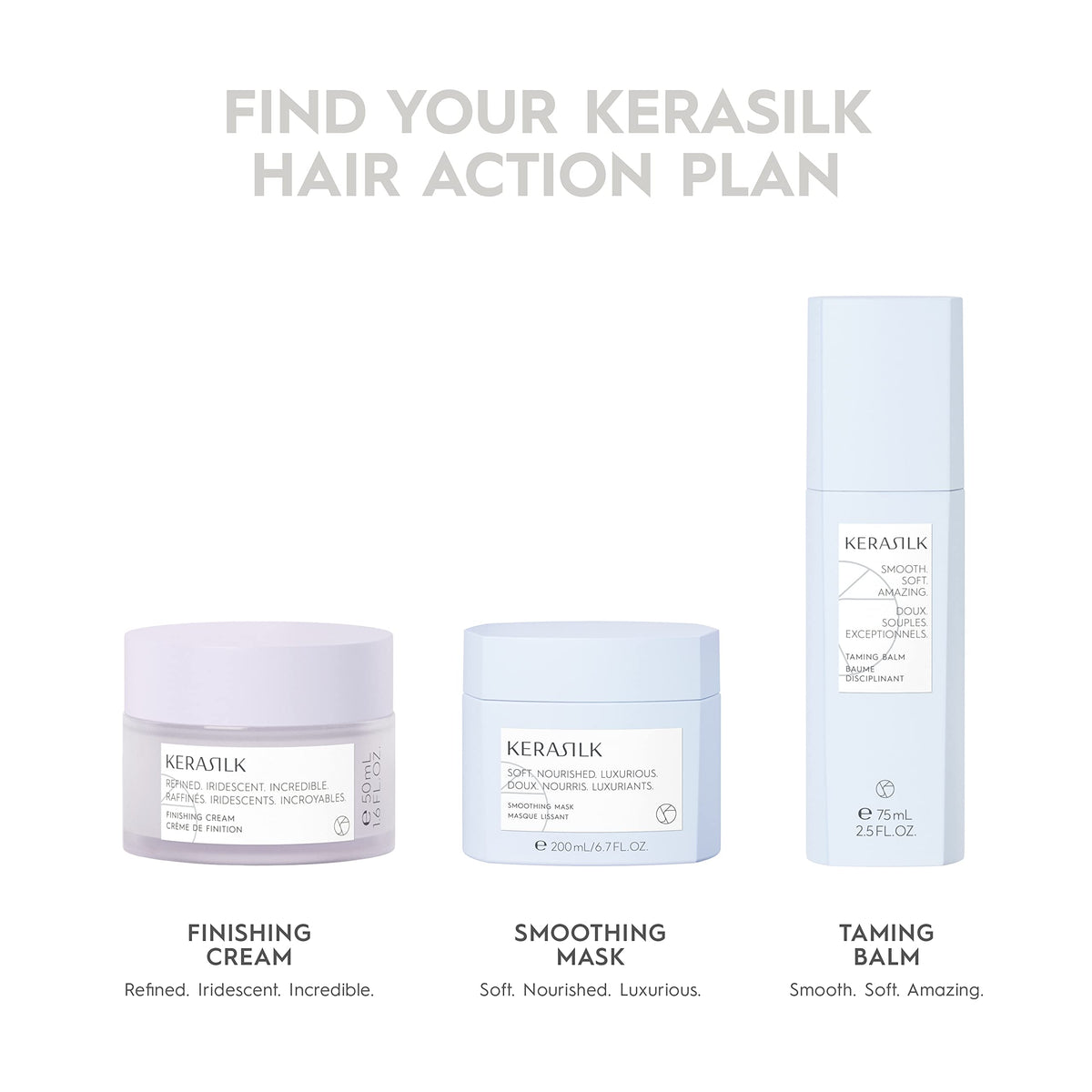 Kerasilk being used with a flat iron demonstrating eased glide and fewer passes