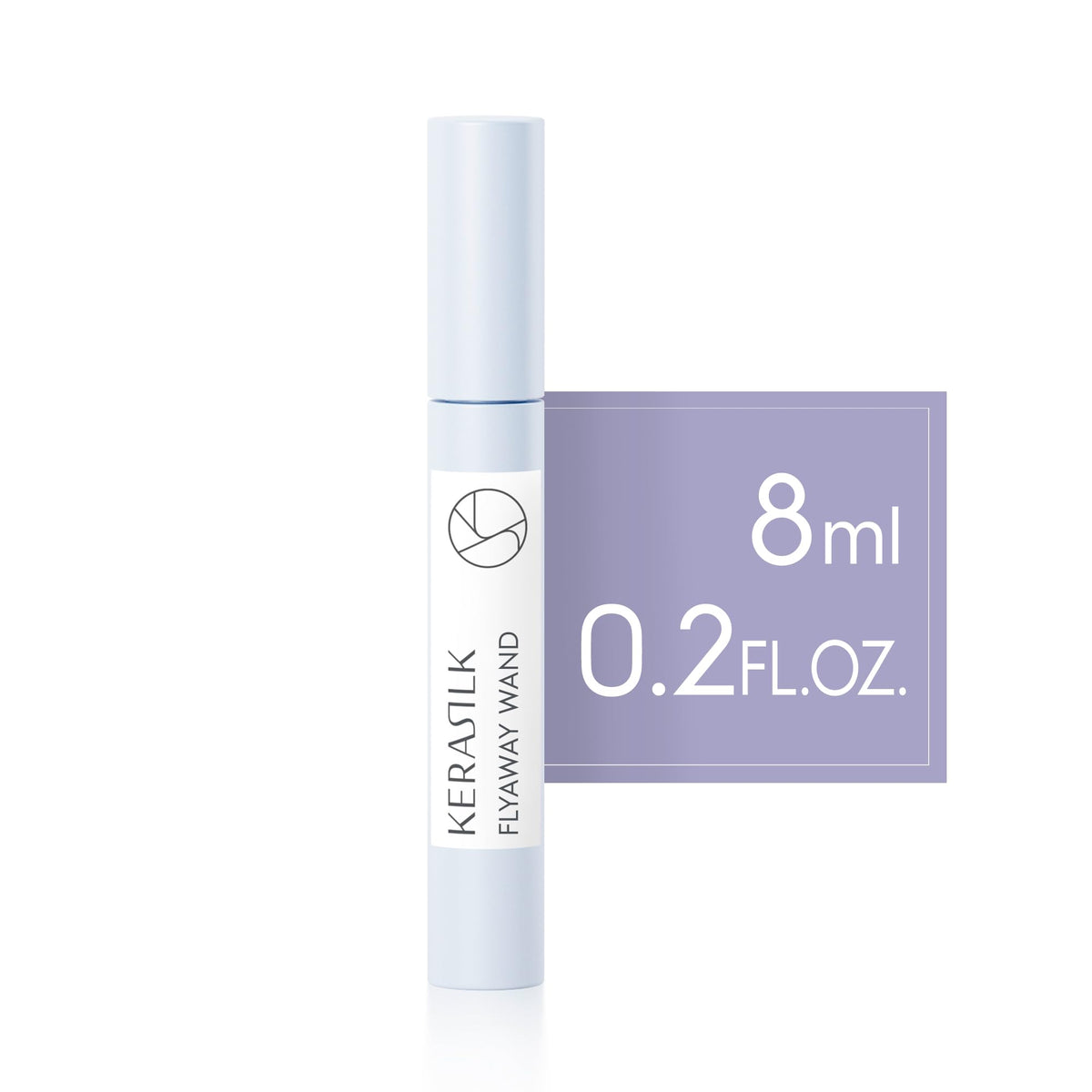 Kerasilk Flyaway Wand with eco badges highlighting Kerasilk cruelty-free and CO2 compensation