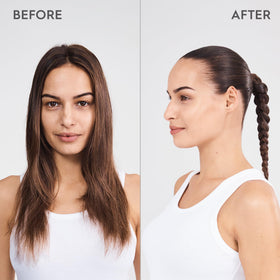 Kerasilk Flyaway Wand used on eyebrow showing brand shaping and natural hold