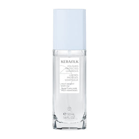 Kerasilk front packaging showing 50ml bottle and sleek design for travel-friendly shine